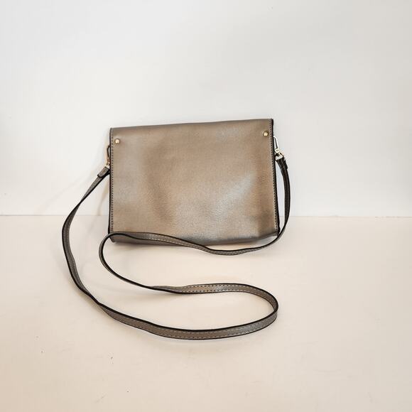 SUMMER & ROSE Celine Gold Silver Metallic Convertible Envelope Bag FLAWED - Picture 4 of 11